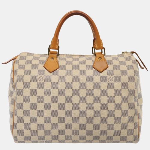 White Damier Azur Canvas Speedy 30 handbag - Louis Vuitton - Modalova