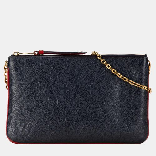 Blue Monogram Empreinte Leather Double Zip Pochette Bag - Louis Vuitton - Modalova