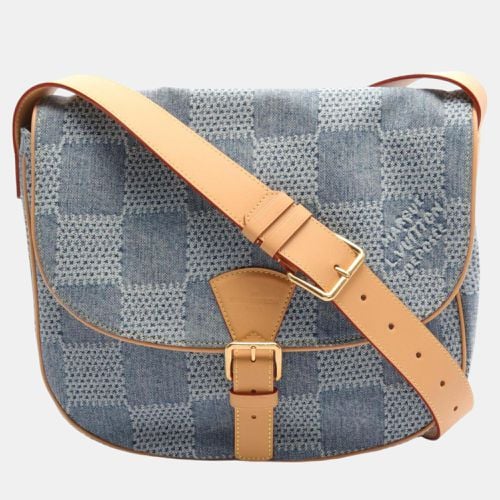 Leather Brown Montsouris Mm Damier Denim Shoulder Bag - Louis Vuitton - Modalova