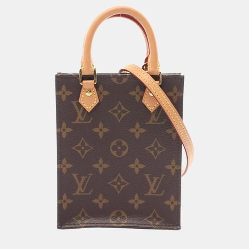 Coated Canvas Leather Petite Sac Plat Monogram Handbag - Louis Vuitton - Modalova