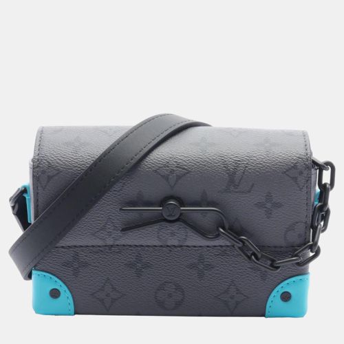 Coated Canvas Leather Monogram Eclipse Reverse Gray Blue Steamer Wearable Wallet - Louis Vuitton - Modalova