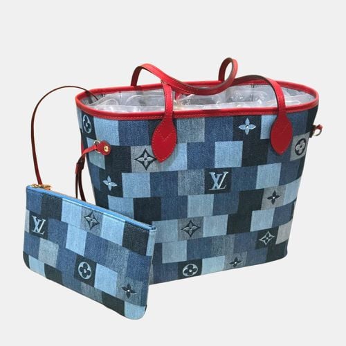 Monogram Denim Square Patchrk Neverfull MM Shoulder Bag - Louis Vuitton - Modalova