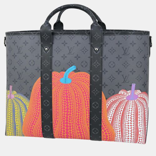 Grey Yayoi Kusama Monogram Eclipse Reverse Pumpkin Weekend Tote - Louis Vuitton - Modalova