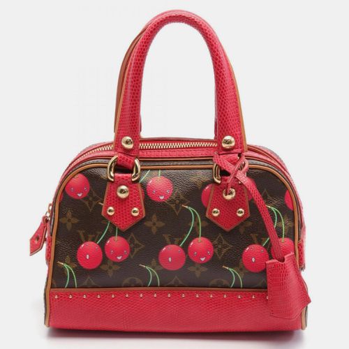 Coated Canvas Leather Red Multicolor Sac Neo Deauville Monogram Cherry Handbag - Louis Vuitton - Modalova