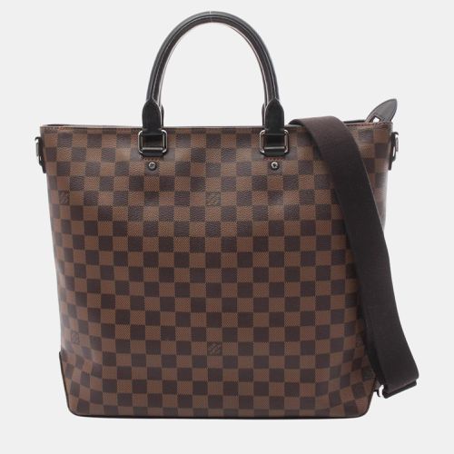 Coated Canvas Leather Jake Damier Ebene Tote Bag - Louis Vuitton - Modalova