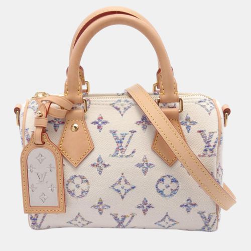 White Leather Speedy Bandouliere 20 Monogram Jacquard Handbag - Louis Vuitton - Modalova