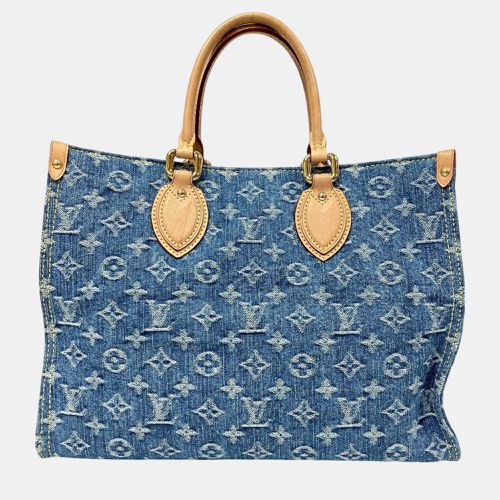 Blue Denim, Leather On The Go MM Shoulder Bag - Louis Vuitton - Modalova