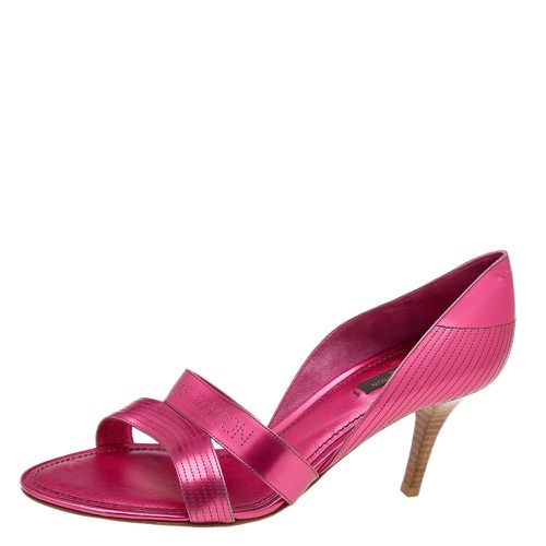 Pink Leather Open Toe Sandals Size 40.5 - Louis Vuitton - Modalova