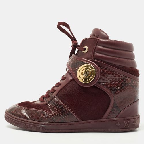 Calf Hair and Python Leather High Top Sneakers Size 37.5 - Louis Vuitton - Modalova