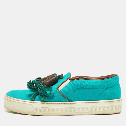 Turquoise Fabric and Monogram Canvas Destination Slip On Sneakers Size 37 - Louis Vuitton - Modalova