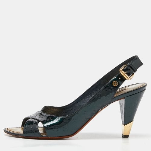 Dark Monogram Vernis Patent Slingback Pumps Size 38.5 - Louis Vuitton - Modalova