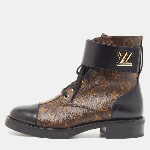 Black Monogram Canvas and Leather Wonderland Flat Ranger Boots Size 39 - Louis Vuitton - Modalova