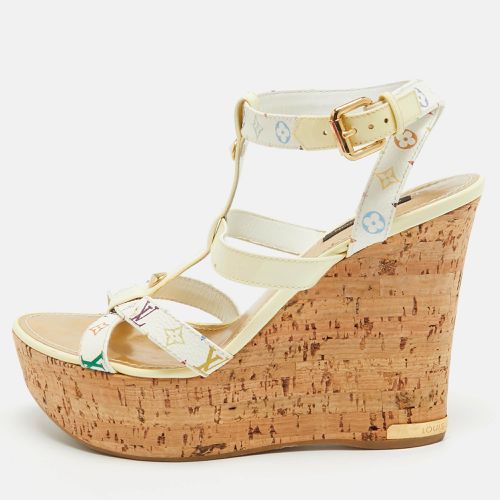 Monogram Canvas and Patent Leather trappy Cork Wedge Platform Sandals Size 39 - Louis Vuitton - Modalova