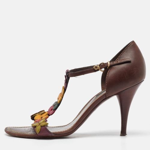 Leather Aubepine Floral T Strap Sandals Size 37.5 - Louis Vuitton - Modalova