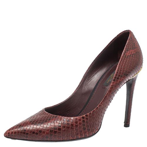 Python Leather Slip On Pumps Size 37.5 - Louis Vuitton - Modalova