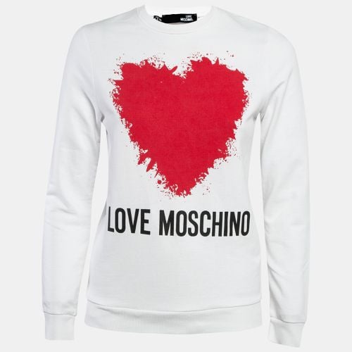 Printed Cotton Knit Sweatshirt S - Love Moschino - Modalova