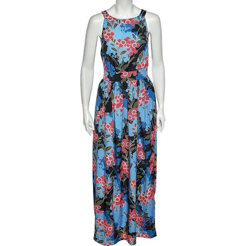 Floral Printed Crepe Sleeveless Maxi Dress M - Love Moschino - Modalova