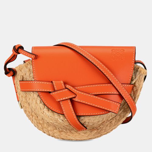 Orange Raffia Mini Gate Crossbody Bag - Loewe - Modalova