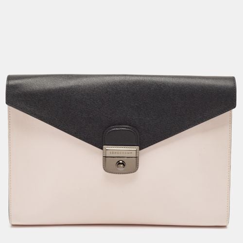 Tricolor Leather Heritage Le Pliage Clutch - Longchamp - Modalova