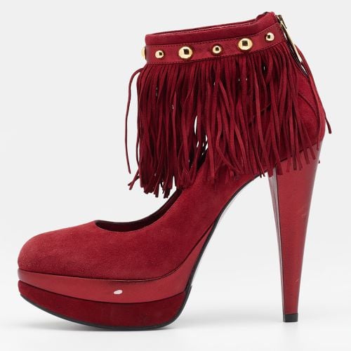 Suede Fringe Platform Ankle Strap Pumps Size 40 - Loriblu - Modalova