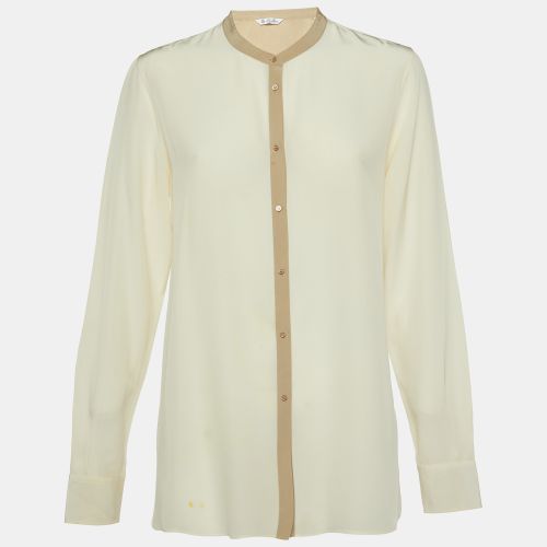 Silk Contrast Trimmed Blouse L - Loro Piana - Modalova