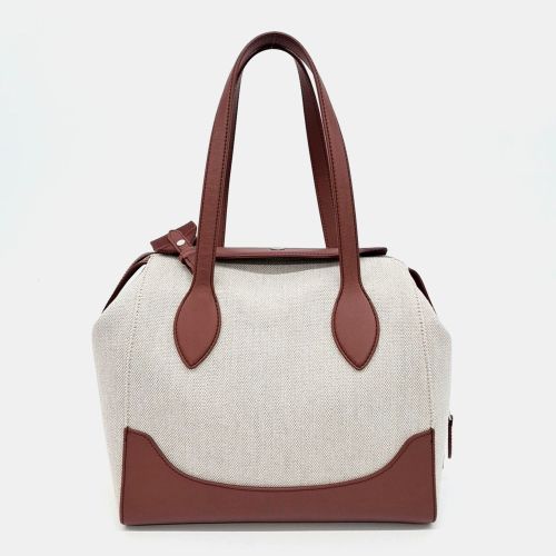 Brown Canvas Leather Sesia Happy Day Shoulder Bag - Loro Piana - Modalova