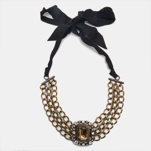 Crystals Tone Fabric Necklace - Lanvin - Modalova