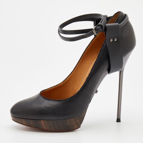 Leather Ankle Strap Platform Pumps Size 40 - Lanvin - Modalova