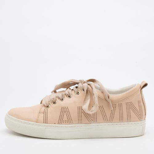 Leather Perforated Logo Low Top Sneakers Size 37 - Lanvin - Modalova