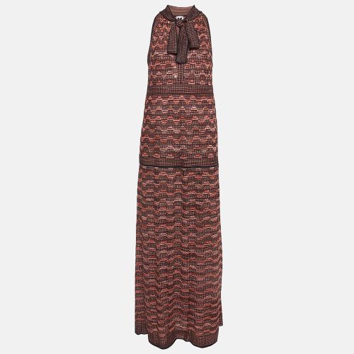 Red Patterned Lurex Knit Sleeveless Maxi Dress M - M Missoni - Modalova