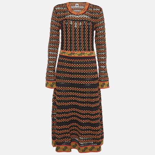 M Missoni Patterned Knit Long Sleeve Midi Dress L - M Missoni Denim - Modalova