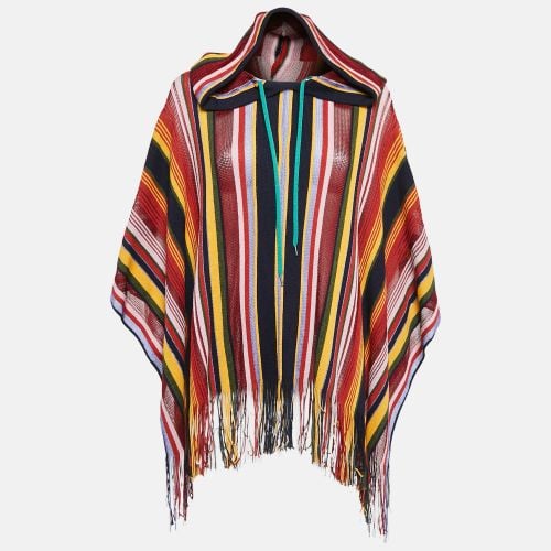 Wool Blend Knit Fringed Poncho ONE SIZE - M Missoni - Modalova