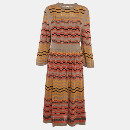 Patterned Knit Wide Sleeve Long Dress L - M Missoni - Modalova