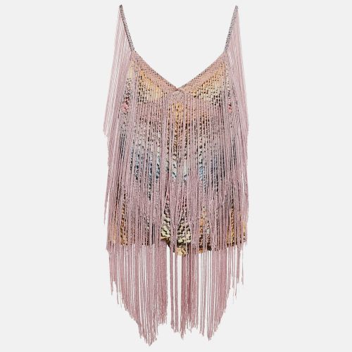 Missoni Patterned Knit Sleeveless Fringed Top M - M Missoni - Modalova