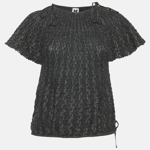 Black/ Patterned Lurex Knit Top L - M Missoni - Modalova