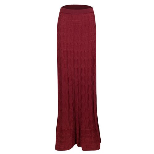 Maroon Patterned Knit Maxi Skirt M - M Missoni - Modalova