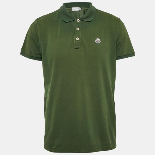 Cotton Pique Logo Applique Detail Polo T-Shirt XL - Moncler - Modalova