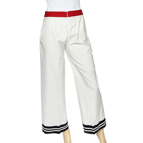 Cotton Contrast Trim Palazzo Pants M - Moschino Cheap and Chic - Modalova