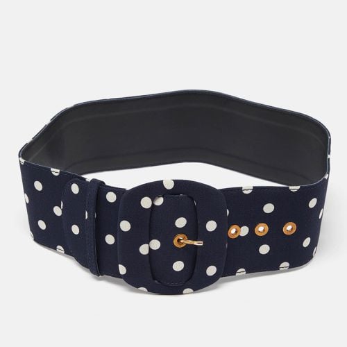 White Polka Dot Buckle Wide Belt - Moschino - Modalova