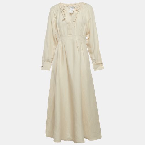 Linen Blend Pleated Midi Drina Dress M - Max Mara - Modalova