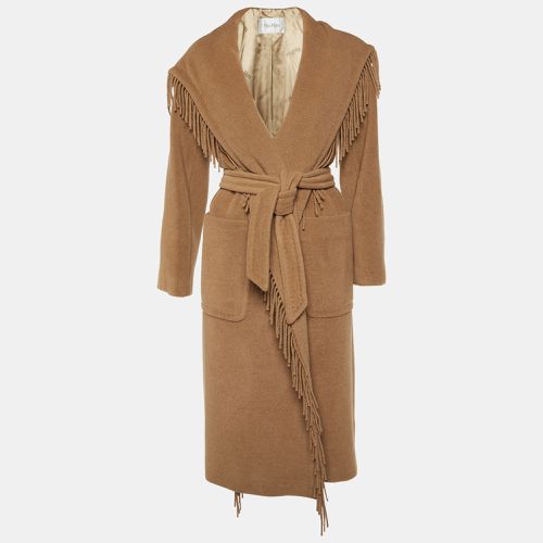 Camel Wool Fringed Wrap Coat S - Max Mara - Modalova