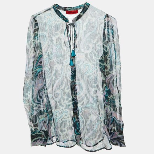 Printed Lurex Silk Tie-Up Neck Detail Blouse S - Max & Co. - Modalova