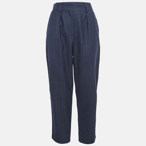 Blue Pinstriped Wool Formal Trousers M - Maje - Modalova