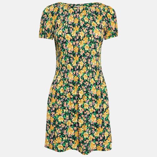 Floral Print Crepe Pleated Mini Dress S - Maje - Modalova