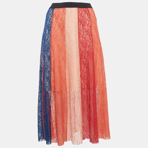 Lace Paneled Midi Skirt M - Maje - Modalova