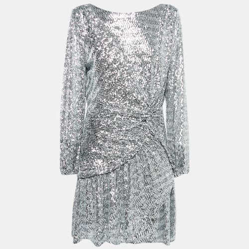 Sequin Crepe Ruched Full Sleeves Mini Dress XL - Maje - Modalova