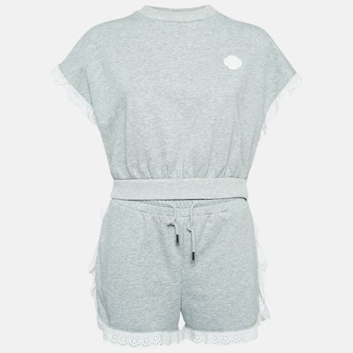 Cotton Knit Lace Trimmed Top and Shorts Set M - Maje - Modalova