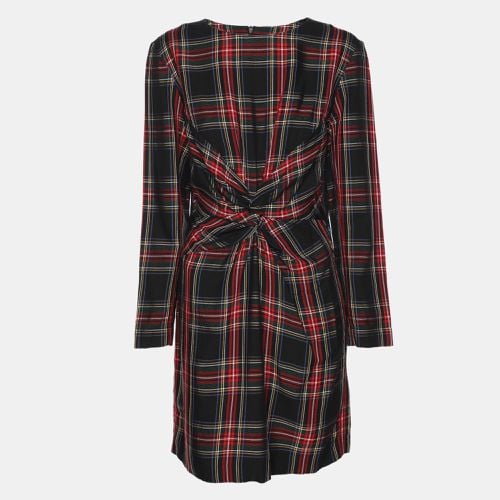 Check Fabric Draped Plaid Dress M - Maje - Modalova