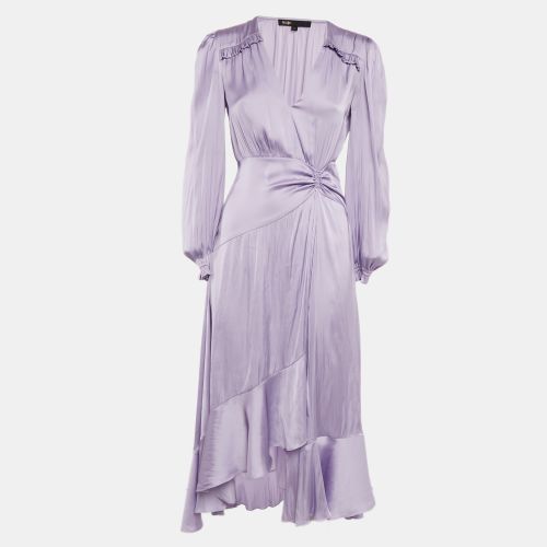 Satin Flounce Maxi Dress XS - Maje - Modalova