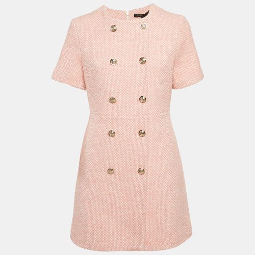 White Tweed Button Detail Mini Dress M - Maje - Modalova